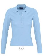 SOL´S Langarm-Polo aus Ringspun-Baumwolle, Kelly Green M, L535 – Sky Blue