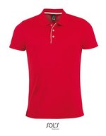 SOL´S Sportpolo Performer mit Kontrastdetails, White S, L542 – Rosso