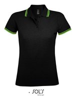 SOL´S Polo Shirt Pasadena mit Kontrast-Streifen, Black/Lime S, L586 – Bild 2