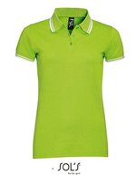SOL´S Polo Shirt Pasadena mit Kontrast-Streifen, Black/Lime S, L586 – Lime/White