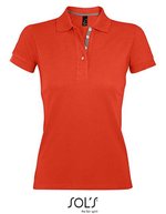 SOL´S Polo-Shirt Portland aus Baumwolle für Damen, Black/Grey (Solid) XS, L588 – Burnt Orange/Grey (Solid)