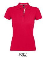 SOL´S Polo-Shirt Portland aus Baumwolle für Damen, Black/Grey (Solid) XS, L588 – Red/Grey (Solid)