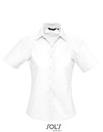 SOL´S Kurzarm Oxford-Bluse Slim Fit, Sky Blue XS, L610 – White
