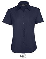 SOL´S Popeline-Bluse Escape Kurzarm Slim-Schnitt, Black XS, L620 – Blu scuro
