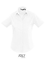 SOL´S Popeline-Bluse Escape Kurzarm Slim-Schnitt, Black XS, L620 – Bianco