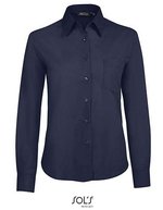 SOL´S Langarm-Popeline-Bluse Executive mit Brusttasche, Black XS, L621 – Dark Blue