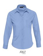 SOL´S Langarm-Popeline-Bluse Executive mit Brusttasche, Black XS, L621 – Middle Blue