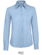 SOL´S Langarm-Popeline-Bluse Executive mit Brusttasche, Black XS, L621 – Sky Blue