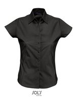 SOL´S Stretch-Bluse Excess mit Knopfleiste für Damen – Black