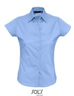 SOL´S Stretch-Bluse Excess mit Knopfleiste für Damen – Bright Sky