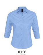 SOL´S Stretchbluse mit 3/4-Ärmeln für Damen, Dark Blue XL, L631 – Bright Sky