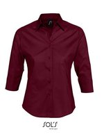 SOL´S Stretchbluse mit 3/4-Ärmeln für Damen, Dark Blue XL, L631 – Medium Burgundy