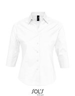 SOL´S Stretchbluse mit 3/4-Ärmeln für Damen, Dark Blue XL, L631 – White
