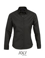 SOL´S Figurbetontes Langarmhemd Slim-Fit Baumwolle – Black