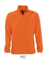 SOL´S Half-Zip Fleece Pullover mit Kordelzug, Black S, L740 – Orange