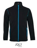 SOL´S Kurz geschnittene Fleecejacke mit Reißverschluss, Black S, L827 – Black/Aqua