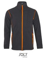 SOL´S Kurz geschnittene Fleecejacke mit Reißverschluss, Black S, L827 – Charcoal Grey (Solid)/Orange