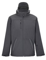 SOL´S Softshelljacke mit abnehmbarer Kapuze für Herren, Black S, L843 – Charcoal Grey (Solid)