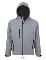 SOL´S Softshell-Jacke mit Kapuze für Herren, Black S, L848 – Grigio Melange