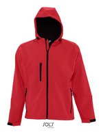 SOL´S Softshell-Jacke mit Kapuze für Herren, Black S, L848 – Pepper Rosso