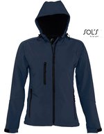 SOL´S Softshell-Jacke mit Kapuze Replay für Damen, Black S, L849 – Blu navy francese