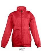 SOL´S Windbreaker Surf, 100% Nylon für Kinder, Black 5/6 (105-116cm), L889K – Red