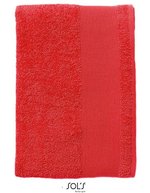 SOL´S Badelaken Island 100, 100% Baumwolle, Black 100 x 150 cm, L892 – Red