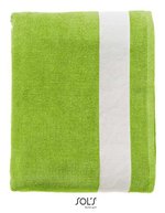 SOL´S Strandtuch Lagoon mit Velours-Baumwolle, French Navy/White 100 x 160 cm, L896 – Lime/White