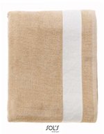 SOL´S Strandtuch Lagoon mit Velours-Baumwolle, French Navy/White 100 x 160 cm, L896 – Mastic/White