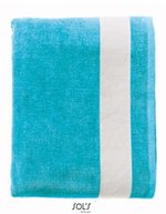 SOL´S Strandtuch Lagoon mit Velours-Baumwolle, French Navy/White 100 x 160 cm, L896 – Turchese/Bianco