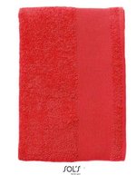 SOL´S Badetuch Bayside 100 aus 100% Baumwolle, White 100 x 150 cm, L899 – Red