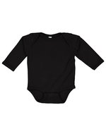 Rabbit Skins Langarm-Bodysuit aus 100% Baumwolle – Black