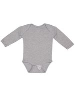 Rabbit Skins Langarm-Bodysuit aus 100% Baumwolle – Heather Grey