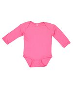 Rabbit Skins Langarm-Bodysuit aus 100% Baumwolle – Hot Pink