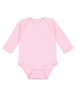 Rabbit Skins Langarm-Bodysuit aus 100% Baumwolle, White 6 Monate, LA4411N – Rose