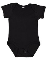 Rabbit Skins Feinjersey Kurzarm-Bodysuit für Babys – Black