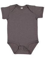 Rabbit Skins Feinjersey Kurzarm-Bodysuit für Babys – Charcoal