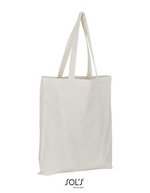 SOL´S Recycelte Baumwoll-Canvas Strandtasche, Black 38 x 42 cm, LB03829 – Natural