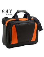 SOL´S Business Bag Cambridge aus 600D Polyester, Black/Apple Green 40 x 31 x 11 cm, LB71700 – Black/Orange