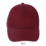 SOL´S Five Panels Cap Long Beach in Cotone, Red One Size, LC00594 – immagine 3