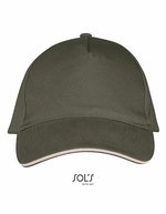 SOL´S Five Panels Cap Long Beach Baumwolle, Army/Beige One Size, LC00594 – Bild 2