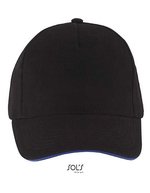 SOL´S Five Panels Cap Long Beach Baumwolle, Army/Beige One Size, LC00594 – Black/Royal Blue 241
