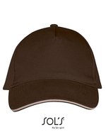 SOL´S Five Panels Cap Long Beach Baumwolle, Army/Beige One Size, LC00594 – Chocolate/Beige