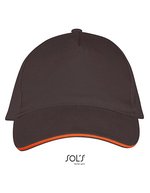 SOL´S Five Panels Cap Long Beach Baumwolle, Army/Beige One Size, LC00594 – Dark Grey (Solid)/Orange