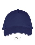 SOL´S Five Panels Cap Long Beach Baumwolle, Army/Beige One Size, LC00594 – French Navy/White