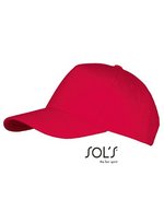 SOL´S Five Panels Cap Long Beach Baumwolle, Army/Beige One Size, LC00594 – Red