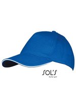 SOL´S Five Panels Cap Long Beach Baumwolle, Army/Beige One Size, LC00594 – Royal Blue 241/White