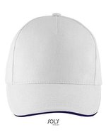 SOL´S Five Panels Cap Long Beach Baumwolle, Army/Beige One Size, LC00594 – White/Navy