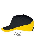 SOL´S 5-Panel Cap aus gebürsteter Baumwolle, Black/Gold One Size, LC00595 – Bild 1
