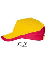 SOL´S 5-Panel Cap aus gebürsteter Baumwolle, Black/Gold One Size, LC00595 – Oro/Rosso